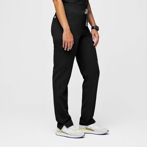 Figs High Waisted Yola Skinny Tall Scrub Pants in Black